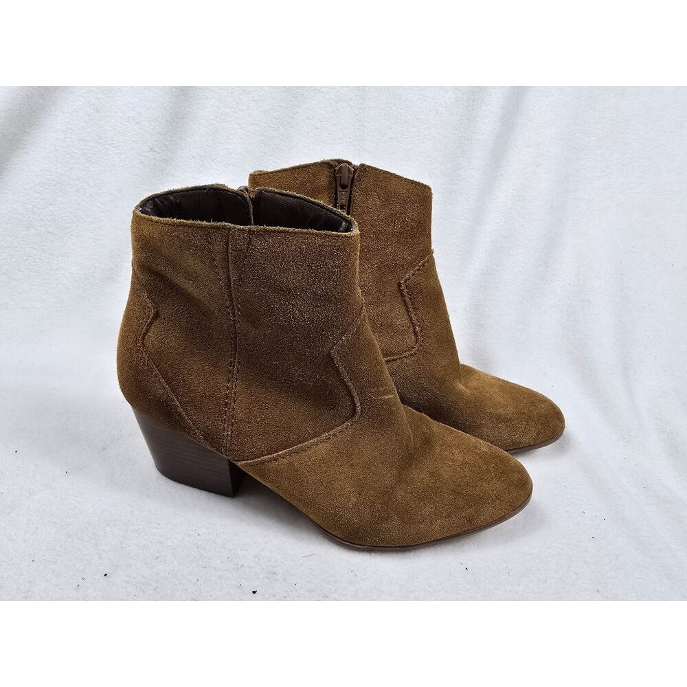 Aldo Brown Suede Ankle Booties Side Zipper Women Size 8.5